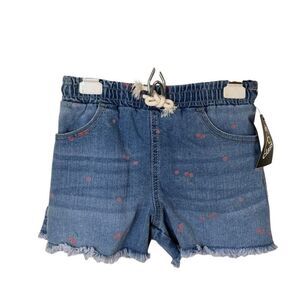 Art Class Drawstring Shorts Girls Size S (6/6x) Denim Shorts Cherry Print NWT